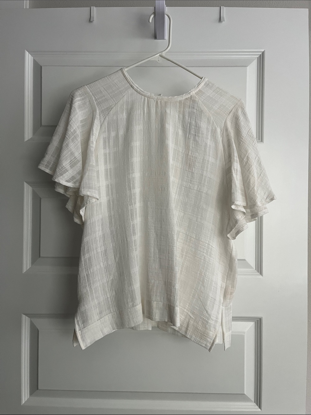 NWT Hansel From Basel Flutter Sleeve Top in Cream Size 2 S/M